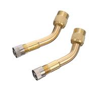 ibasenice Extension de Valve de Pneu 2 Pièces Adaptateur Coudé, Rallonge en Laiton pour Gonflage Pratique de Pneus Voiture et Moto