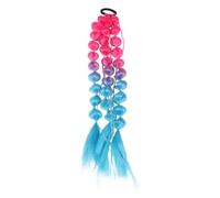 ibasenice Extensions de Cheveux Tressées, Queue de Cheval Postiche Arc-en-ciel, Fil Haute Température, Longues, Faites Main, avec Élastique, pour Filles et Garçon et Filles, Cosplay et