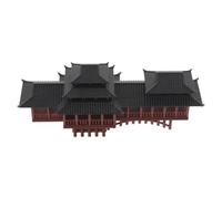 ibasenice Figurine de Pavillon Asiatique en Plastique Marron avec Pont Voûté Miniature, Décoration de Bonsaï Réutilisable pour Étagères et Paysage de Jardin Zen