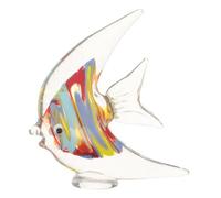 ibasenice Figurine de Poisson-Ange en Verre d'art, Sculpture de Poisson | Statuette artisanale en verre de mer représentant un animal, objet de décoration pour une chambre sur le thème de la