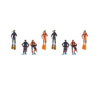 ibasenice Figurine Miniature Plongeur en PVC Étanche, Lot de 8 Pièces, Décoration de Table à Sable pour Enseignement et Piscine
