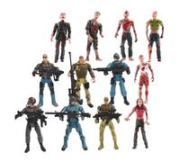 ibasenice Figurines Militaires Articulées 12 Pcs - 6 Zombies 96 CM 6 Soldats D’Élite 10 CM en Plastique - Jeu de Soldats en Plastique - Jouets D’Action pour Fête à Thème et Décoration