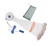 ibasenice Filet Main avec Anneau Aluminium Piège à Crevettes à Maillage Fin Filet à Lancer Facile pour Eau Douce Cadre Robuste et Poids Acier Hauteur