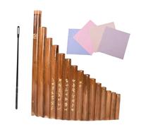 ibasenice Flûte de Pan Traditionnelle en Bambou Marron à 15 Tubes, Instrument à Vent Créatif et Délicat, Facile à Jouer, pour École et Débutants Couleur Aléatoire Plusieurs styles
