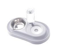 ibasenice Fontaine Eau pour Animaux Bol Double Anti-éclaboussures Distributeur Automatique avec Bouteille Eau Créatif Et Portable pour Chat Et Chien Beige