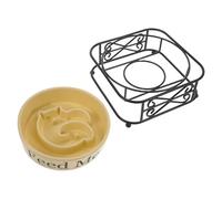 ibasenice Gamelle Anti-glouton Surélevée pour Chien Chat Labyrinthe Alimentation Lente Céramique Facile Nettoyage Stable Anti-déversement