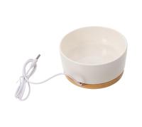 ibasenice Gamelle Chauffante Électrique pour Animaux en Céramique 350 ML, Bol USB Blanc Petit Format, Maintien Température Constante pour Chats et Chiens en Extérieur Hiver