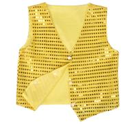 ibasenice Gilet Pailleté Garçon Fille sans Manches Scintillant Costume Danse Hip Hop Vestiaire Performance Fille Garçon Tenue Scène Jazz Street Veste Confortable Respirante