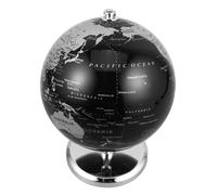 ibasenice Globe Terrestre Vintage Rotatif Noir Argenté Ornement Décoratif Sphère pour Bureau et Maison Accessoire Élégant pour Décoration de Table et Espace de Travail