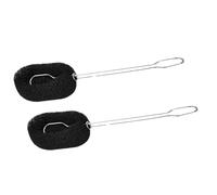 ibasenice Goupillon pour Biberon 2pcs Manche Inox et Mousse Souple pour Nettoyage des Bouteilles et Verres la Maison la Cuisine Noir