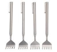 ibasenice Grattoirs à Dos Rétractables en Acier Inoxydable 4 Pièces Kit Masseur Manuel Léger Portable pour Massage Anti-démangeaisons Usage Quotidien et Voyage