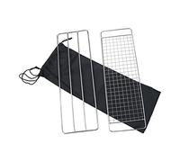 ibasenice Grille De Barbecue en Acier Inoxydable 304, Lot De 3 Set De Pièces Rangement Noir, pour Camping Et Déjeuner en Plein Air, Résistante à La Chaleur Et Anti-déformation