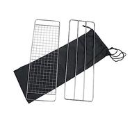 ibasenice Grille De Barbecue en Acier Inoxydable 304 Résistante à La Chaleur pour Barbecue en Plein Air, Lot De 3 Set De Pièces Paquet De Transport Noir, pour Camping Et Cuisson Uniforme