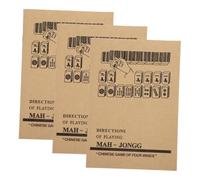 ibasenice Guide de Mahjong Chinois 3Pcs pour Débutants Conseils Détaillés et Apprentissage Visuel en Papier pour Réunions Sociales et Pratique