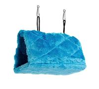 ibasenice Hamac Peluche pour Perroquet Nid Suspendu Chaud et Confortable Encourage et avec Crochets Bilatéraux Bleu