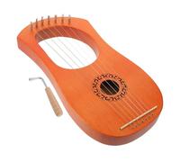 ibasenice Harpe Classique en Bois Harpe de Base pour Débutants 7 Cordes, Instrument de Harpe-lyre Léger Khaki, Métal, pour Apprentissage Musical et Plaisir Personnel