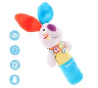 ibasenice Hochet pour Bébé Interactif à Saisir Éducatif en Peluche Bleu et Orange Favorise la Coordination Œil-Main Adapté aux Nourrissons Sonore et Solide de Lapin