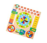 ibasenice Horloge Bois Éducative Cognitif pour Garçon Fille Apprentissage des Chiffres et Activité Scolaire Amusante et Sûre