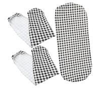 ibasenice Housse de Table Pique- Imperméable PVC Flanelle avec Housses Élastiques pour Bancs Protection Antidérapante pour Table et Banc de Camping Kit Noir et Blanc