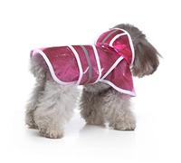 ibasenice Imperméable pour Chien avec Capuche, Bande Réfléchissante, Polyester, Sangle Ajustable Niveau du Ventre pour Promenade Pluie