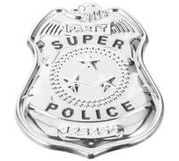 ibasenice Insigne de Police Métal à Trois Étoiles pour Déguisement Homme Badge Cosplay et Décoratif pour Costume Policier Accessoire Roleplay Fête et Convention