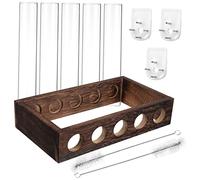 ibasenice Jardinière Suspendue Verre Support De Jardinière Bois Station De Propagation Murale pour Multiplication des Plantes