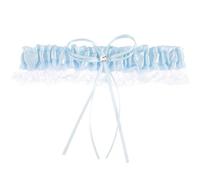 ibasenice Jarretière de Mariée en Dentelle Bleue Nœud, Décoration pour Mariage et Demoiselle D’honneur, Accessoire Léger et Confortable pour Jour de Mariage, Bande de Jambe Élégante