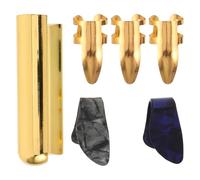 ibasenice Jeu de Médiators Métalliques Ouverts et Curseur pour Guitare Électrique et Acoustique, Accessoires pour Guitaristes avec Slide, Kit 3 Pièces pour Glisse Précise et Son Clair