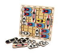 ibasenice Jeu Éducatif Bois pour Garçon Fille Labyrinthe de Voitures Mobile de pour Développement Moteur et Coordination Main Œil