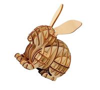 ibasenice Jouet De Puzzle 3D Puzzle Lapin Casse-tête Lapin De Pâques 3D Bâtiment D'assemblage en Bois pour Garçon Animal Enfant Bambou Positionner Tridimensionnel