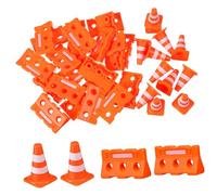 ibasenice Jouets cognitifs Circulation barricades de Construction Miniature Garçon Fille éducatif Panneaux de signalisation Jouets Cônes Miniatures pour la sécurité Plastique Orange