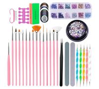 ibasenice Kit Complet de Manucure Professionnel Stylo Nail Art et Pinceaux en Métal, Légers et Précis, pour Usage à Domicile ou Professionnel