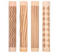 ibasenice Kit de 4 Rouleaux en Bois pour Poterie, Outils Compacts et Faciles à Ranger pour Modelage et Texture D'argile à Domicile Atelier