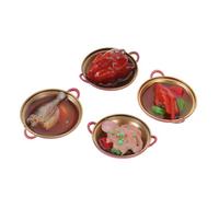 ibasenice Kit De Décorations DIY 4 Pièces pour Modèle Alimentaire Petite Maison De Poupée avec Pot Chaud Miniature Paysage Modèles Chinois Accessoires Jouets Mini Autocollants De
