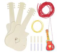 ibasenice Kit de Guitare en Bois à Faire Soi-même, 4 Pièces, Peinture Vierge pour Enfants de 3 à 8 Ans, Jouet Éducatif Musical à Surface Lisse de 31 Cm pour La Maternelle Et Les Activités à La