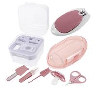 ibasenice Kit de Manucure pour Bébé Nails Clipper, Ciseaux à Ongles, Lime et Pince, Boîte de Rangement, 1 Set Rose, Sûr et Simple pour Baby Shower