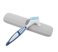 ibasenice Kit de Nettoyage de Voyage pour Prothèses Dentaires Bleu Brosse à Dents et Étui Bleu-Gris Rangement Portable pour Appareils Orthodontiques et Gouttières Brosses de Nettoyage