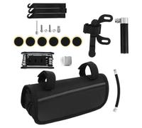 ibasenice Kit de Réparation de Pneu de Vélo Réparation de Pneu de Vélo Mini Pompe Outils de Rustine Leviers Noir Plastique Fer Tissu en Extérieur