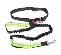 ibasenice Laisse De Jogging Rétractable pour Chiens Cordage Réfléchissant Ceinture Ajustable pour Activités Extérieures avec Petits Et Moyens Animaux Pratique Et Noir Vert