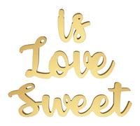 ibasenice Lettres en Bois Love is Sweet' pour Décoration de Table Mariage, Panneau Chic en Panneau de Densité Or, Décor Pratique pour Ambiance Romantique