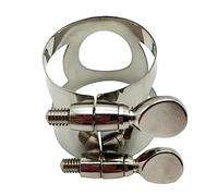 ibasenice Ligature Nickelée Pour Clarinette Aiguë Bémol, Réglage à Double Vis, Clip Pour Embouchures D'instruments à Vent