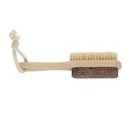 ibasenice Lime à Pieds Double Face Pierre Naturelle et Brosse en Poils de Sanglier, Portable pour Éliminer Callosités et Soin Pédicure
