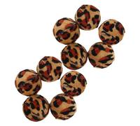 ibasenice Lot de 10 Balles pour Chats D'intérieur Imprimé Léopard, Jouets Légers en Tissu Polypropylène Coton, Stimulateurs D'activité et Jouets à Mâcher Sûrs pour Chatons et Jeux