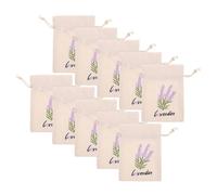 ibasenice Lot de 10 Paquet à Cordon en Toile de 10X14 CM Broderie Lavande Sachets Parfumés pour Rangement Bijoux Emballage Présent Multifonction Paquet en Étamine Naturels pour Petites