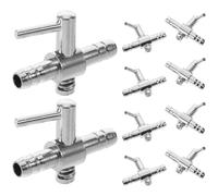 ibasenice Lot de 10 Vannes de Contrôle pour Pompe à Air D'aquarium, Régulateur de Débit Double Sortie, en Acier Inoxydable, pour Aquarium Eau Douce et Eau de Mer, Accessoire de Distribution