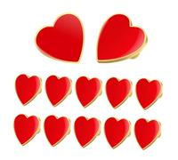 ibasenice Lot de 12 Broches de Cœur Épingles à Poitrine pour Femme Accessoire Costume Rouge Solide pour Saint-Valentin Mariage et Bénévolat Bijoux Fantaisie Élégants