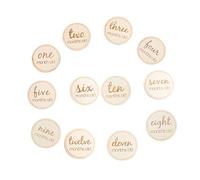 ibasenice Lot De 12 Cartes De Naissance Pour Bébé - Cartes De Naissance Pour Photographie En Bois Pour Bébé Design Unique Et Adorable Idéal Pour La Première Année De Bébé