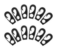ibasenice Lot de 12 Crochets en J pour Cordages Marins et Élastiques en Nylon Noir, Résistants aux Intempéries, Compacts et Légers, pour L'Amarrage et L'Organisation du Matériel de Kayak en