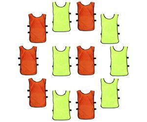 ibasenice Lot de 12 Gilets D'entraînement Garçon et Filles Respirants en Polyester avec Côtés Ouverts, Séchage Rapide, Légers et Lavables, Chasubles de Football pour Sport Collectif