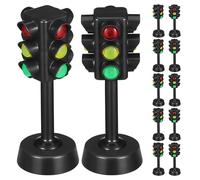 ibasenice Lot de 12 Mini Feux de Signalisation à Trois Couleurs en Plastique Jouets Éducatifs pour Garçon et Filles Modèles Réduits de Feux Routiers pour Sensibilisation Sécurité Routière